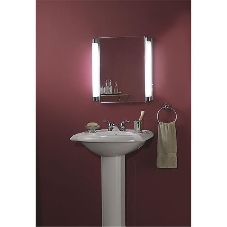 JENSEN Jensen 455FL 20 x 22 in. 1 Door Lighted Polished Medicine Cabinet with 2 Light Fixture 455FL